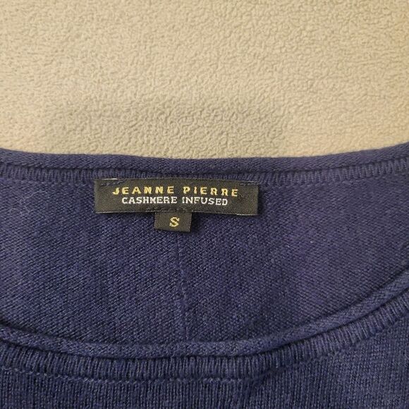 Jeanne Pierre Cashmere Infused Navy Size Small - Picture 2 of 6